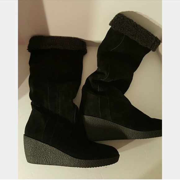 LOFT Ann Taylor Tall Wedge Suede Boots size 8.5 M - Picture 1 of 6